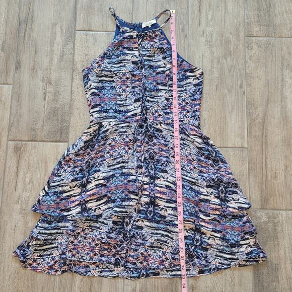 Parker Dress Womens Size S Fit & Flare Skater Mini Silk Lace Front Halter Style - Picture 5 of 14